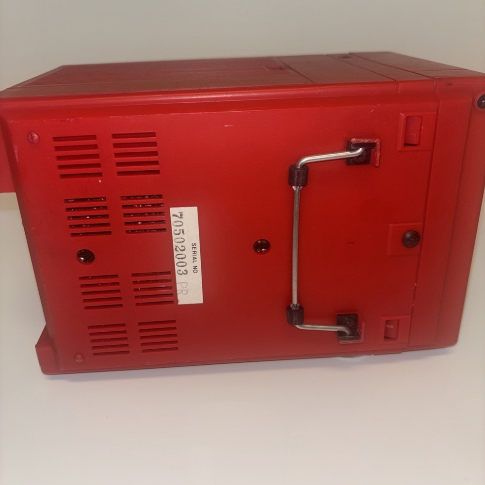 Vintage 1987 Electronics of North America Red Portable TV AM FM Radio CRT Retro - Picture 11 of 11